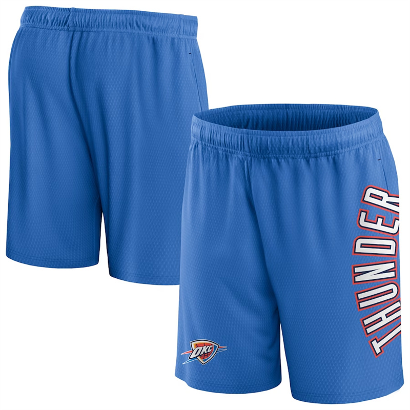 Men's Oklahoma City Thunder Blue Post Up Mesh Shorts(Run Small) Men's Oklahoma City Thunder Blue Post Up Mesh Shorts(Run Small)